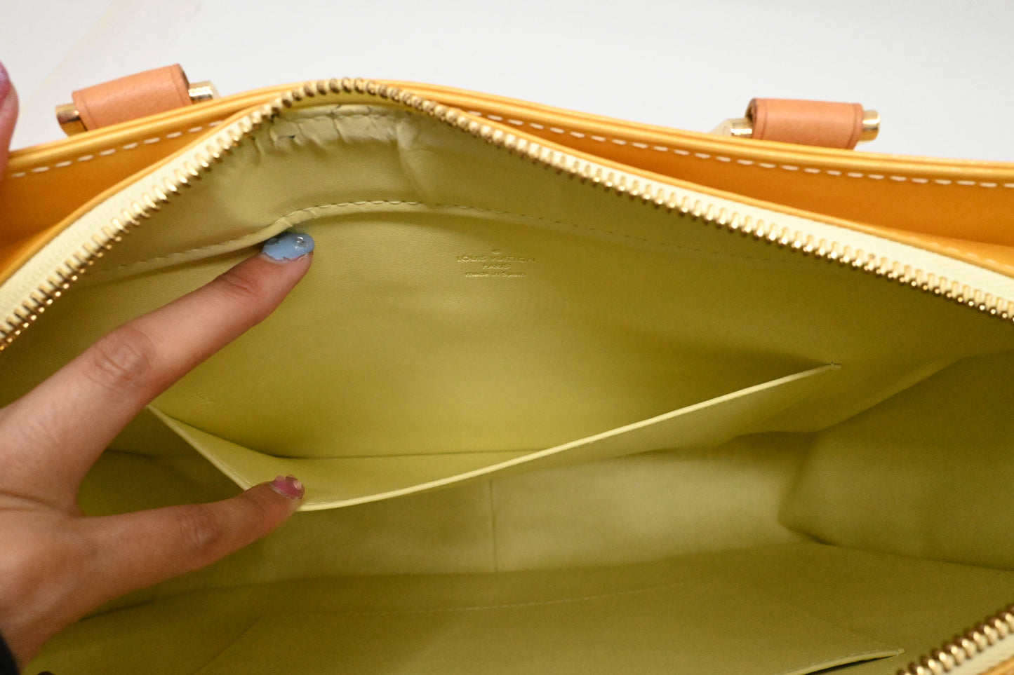 Louis Vuitton Columbus in Yellow Vernis Leather