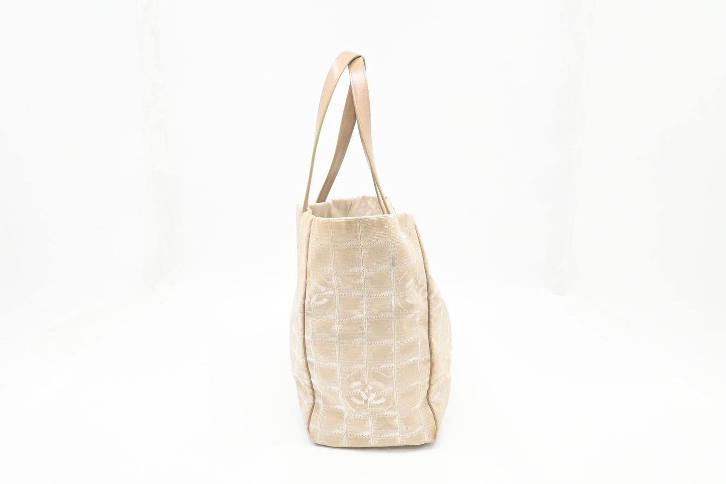 Chanel New Travel Line Tote Bag in Beige Canvas