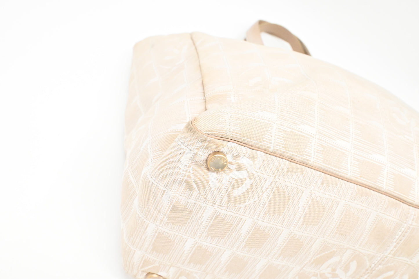 Chanel New Travel Line Tote Bag in Beige Canvas