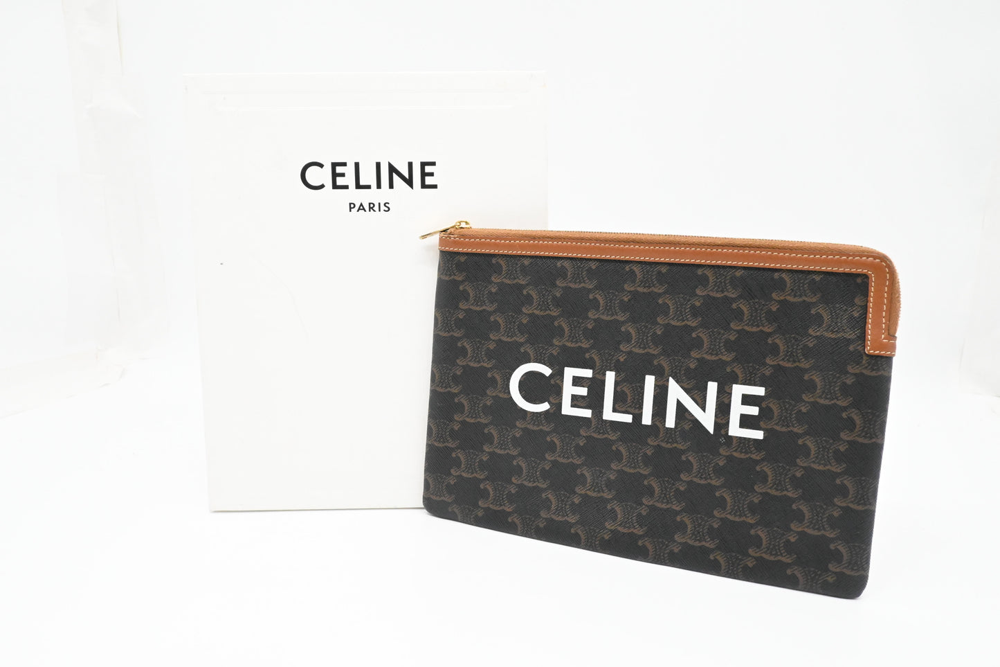 Celine Clutch in Triomphe Canvas