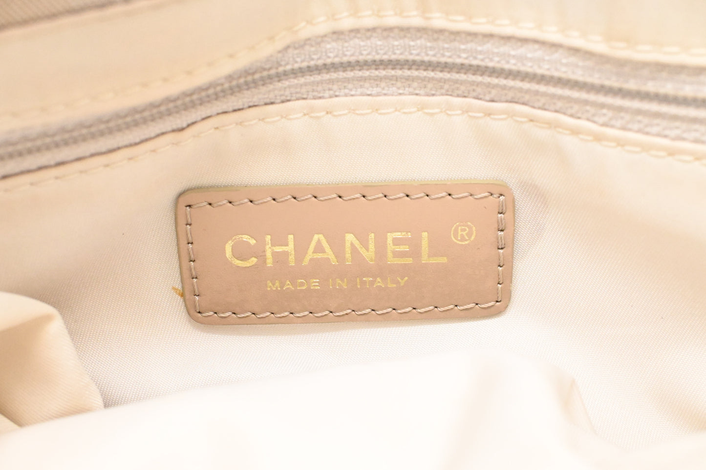 Chanel New Travel Line Tote Bag in Beige Canvas