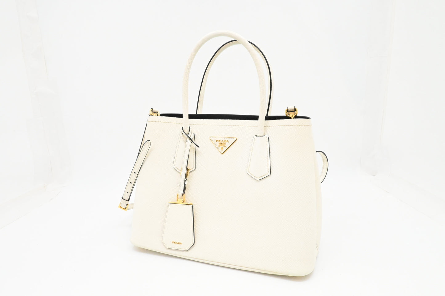 Prada Medium Handbag in White Saffiano Leather
