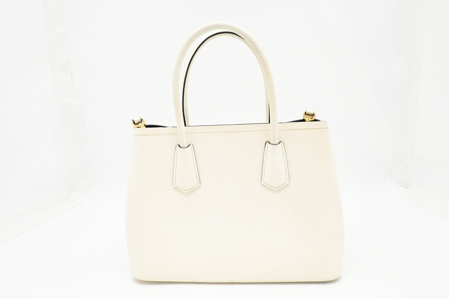 Prada Medium Handbag in White Saffiano Leather