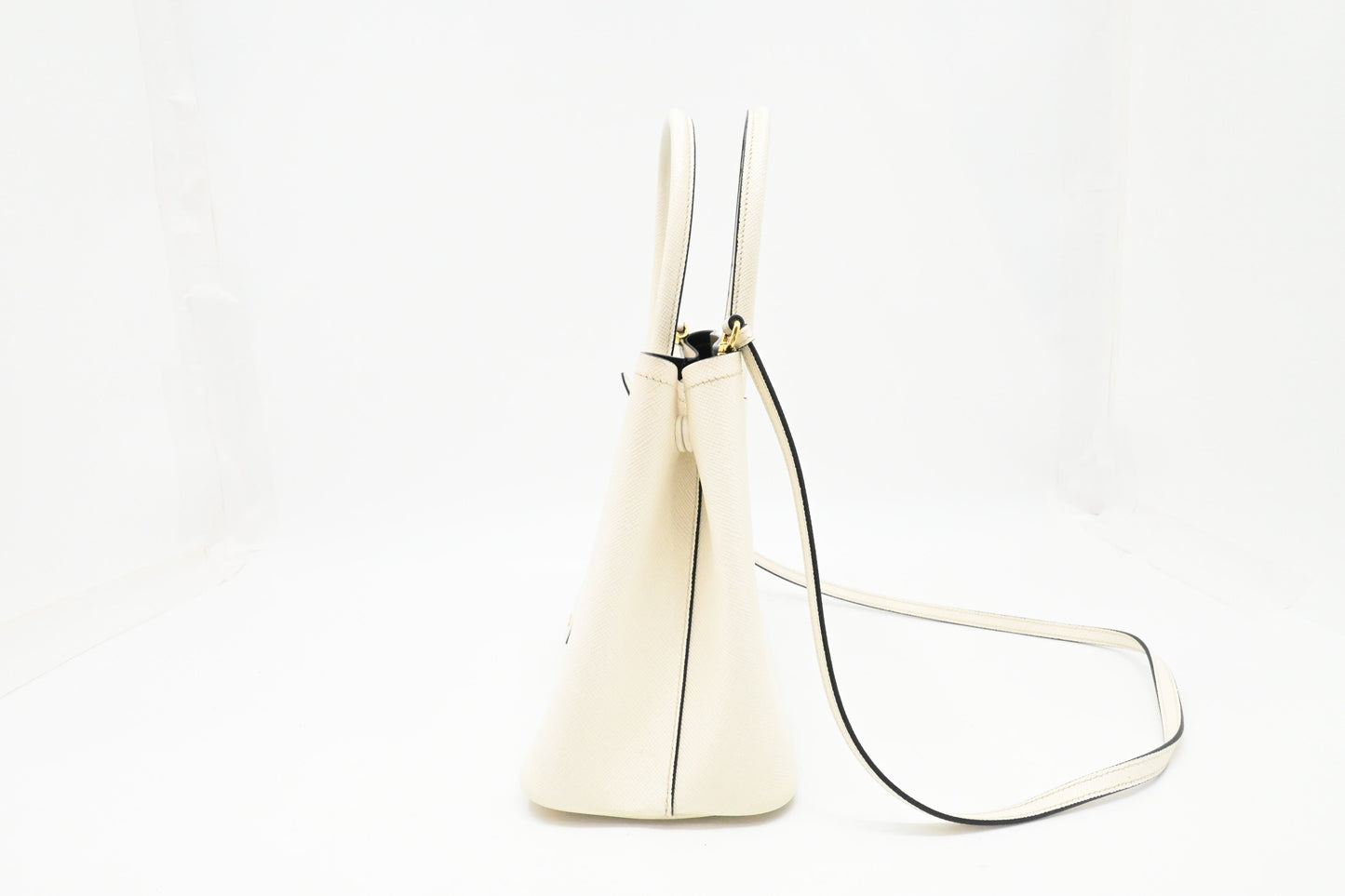 Prada Medium Handbag in White Saffiano Leather