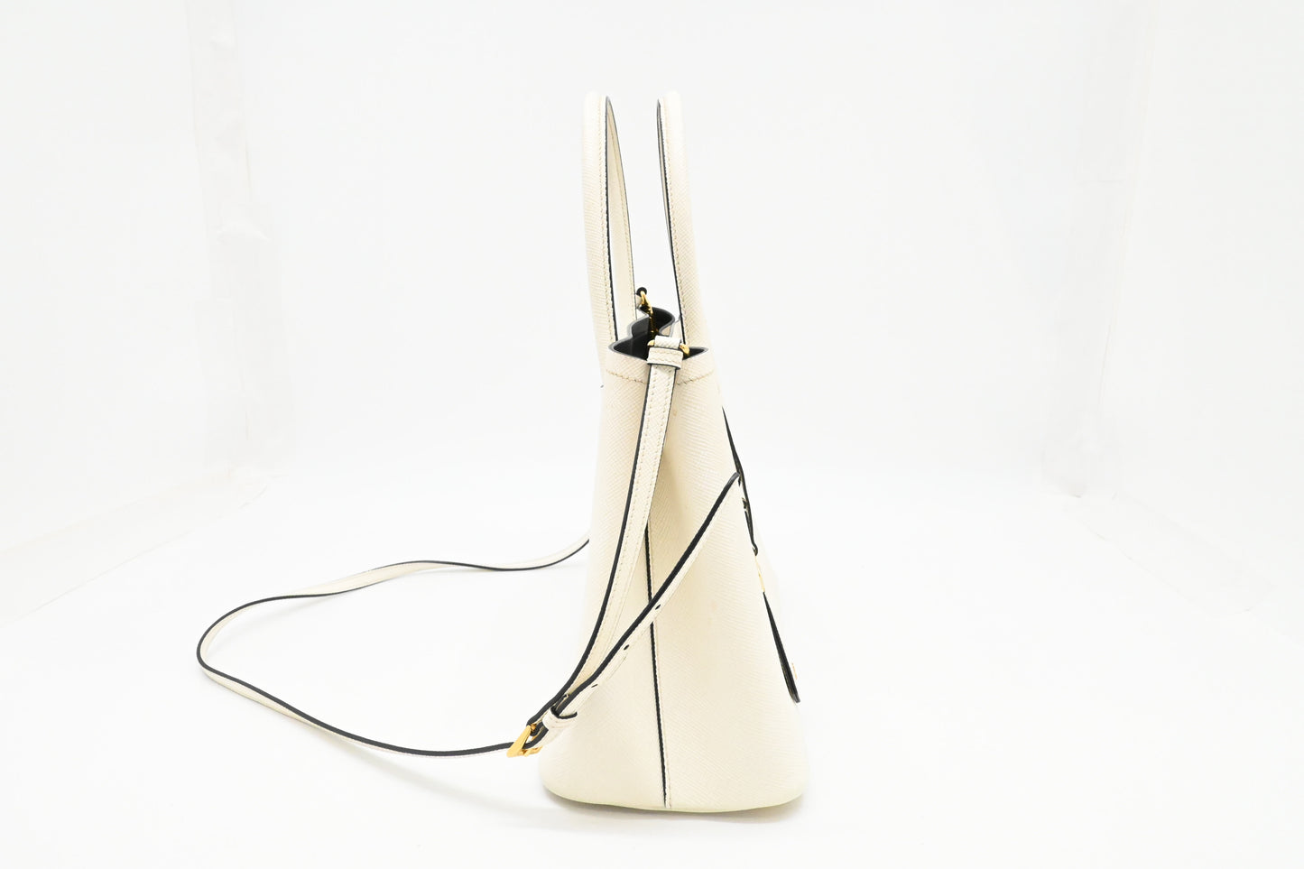 Prada Medium Handbag in White Saffiano Leather