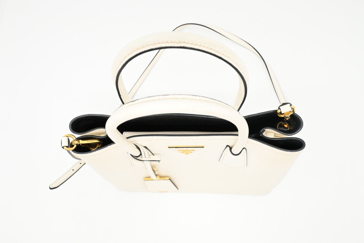Prada Medium Handbag in White Saffiano Leather