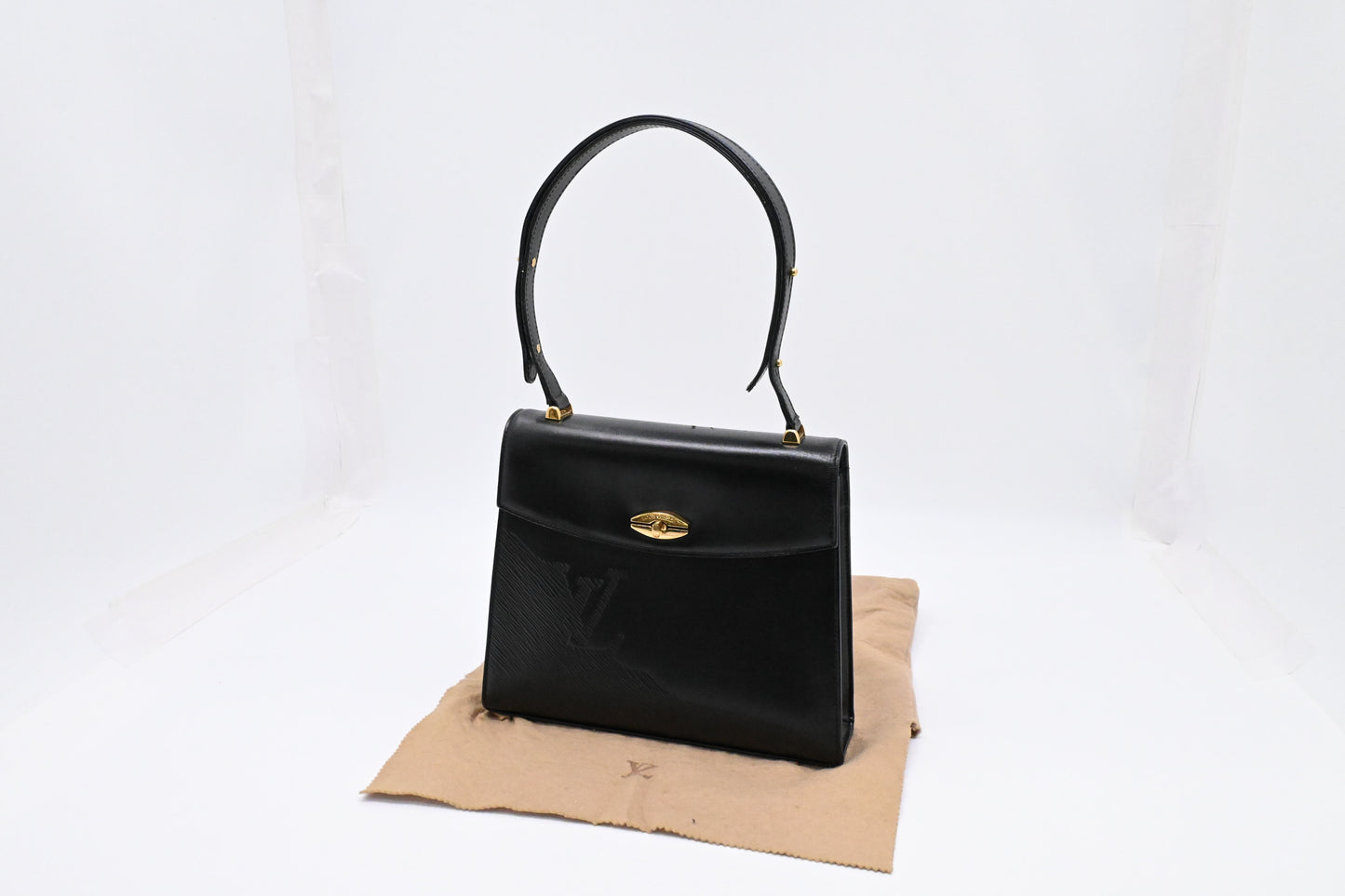 Louis Vuitton Sparte Shoulder Bag in Black Partial Grain Leather