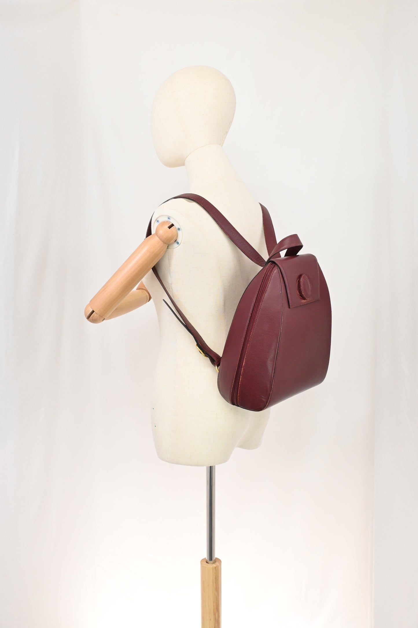 Cartier Backpack in Burgundy Leather