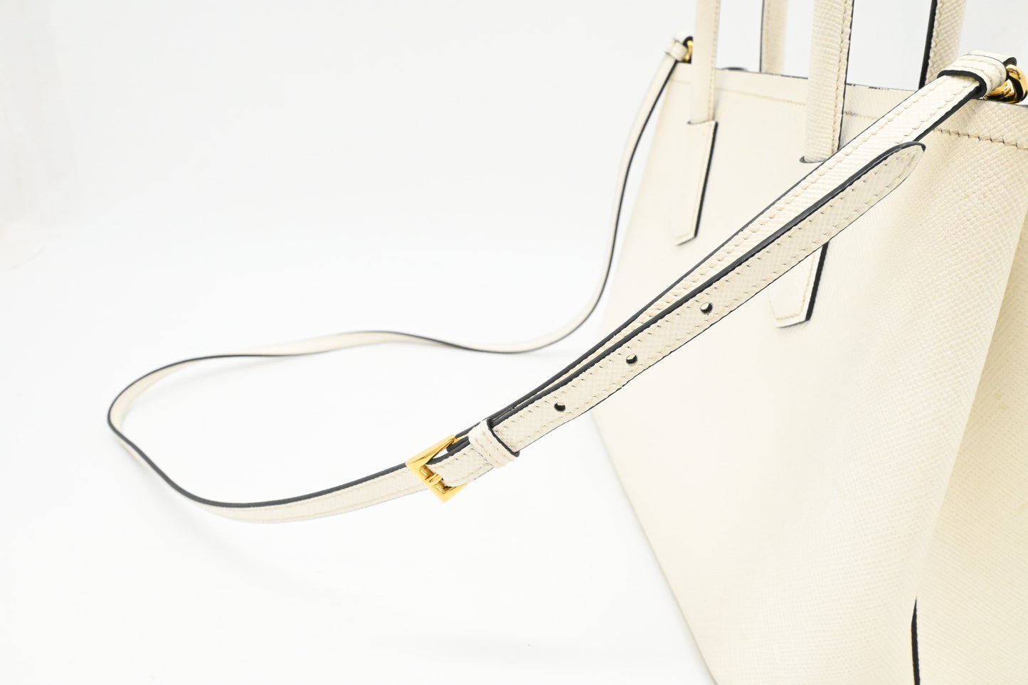 Prada Medium Handbag in White Saffiano Leather
