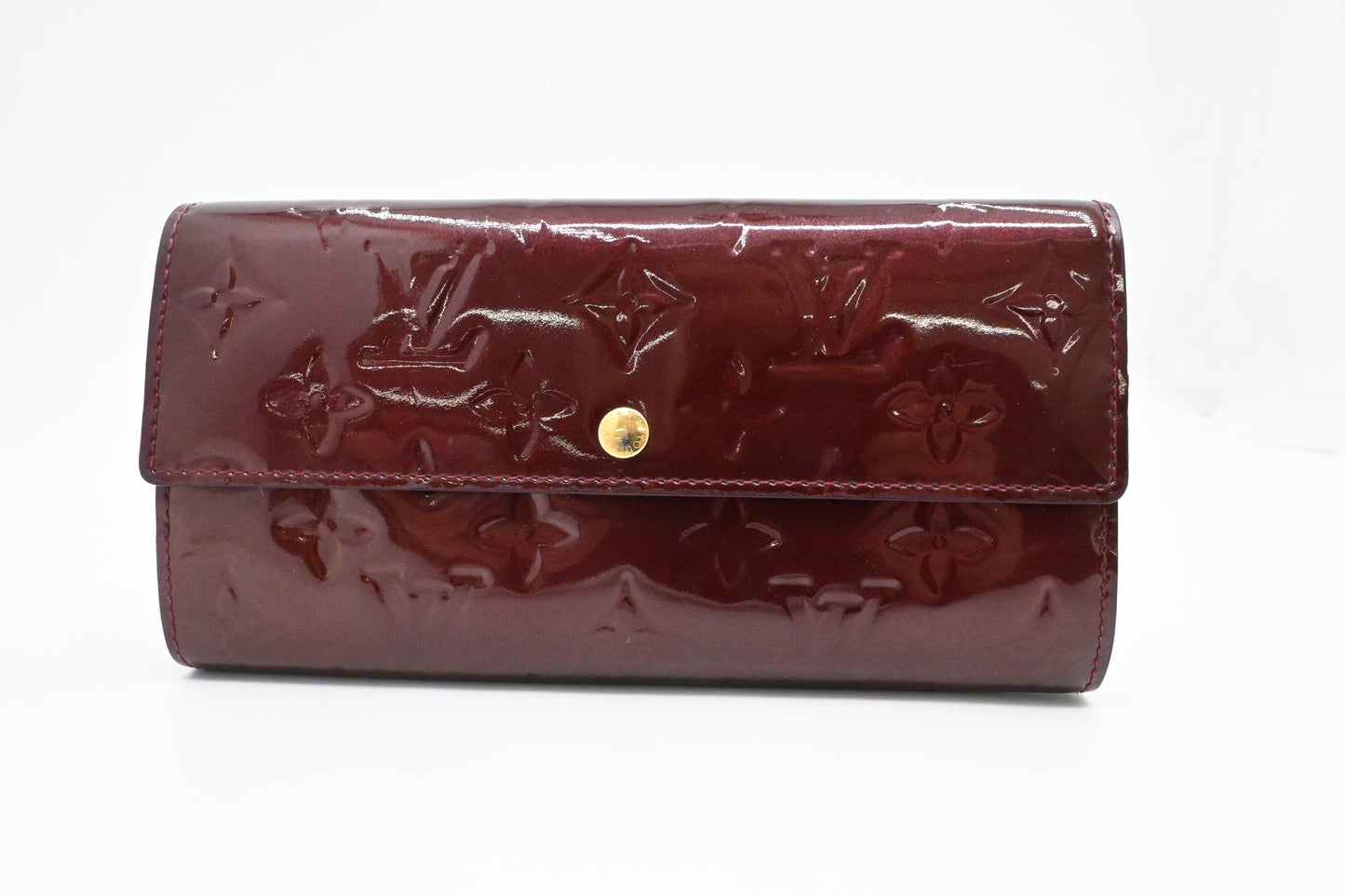 Louis Vuitton Sarah Wallet in Amarante Vernis Leather