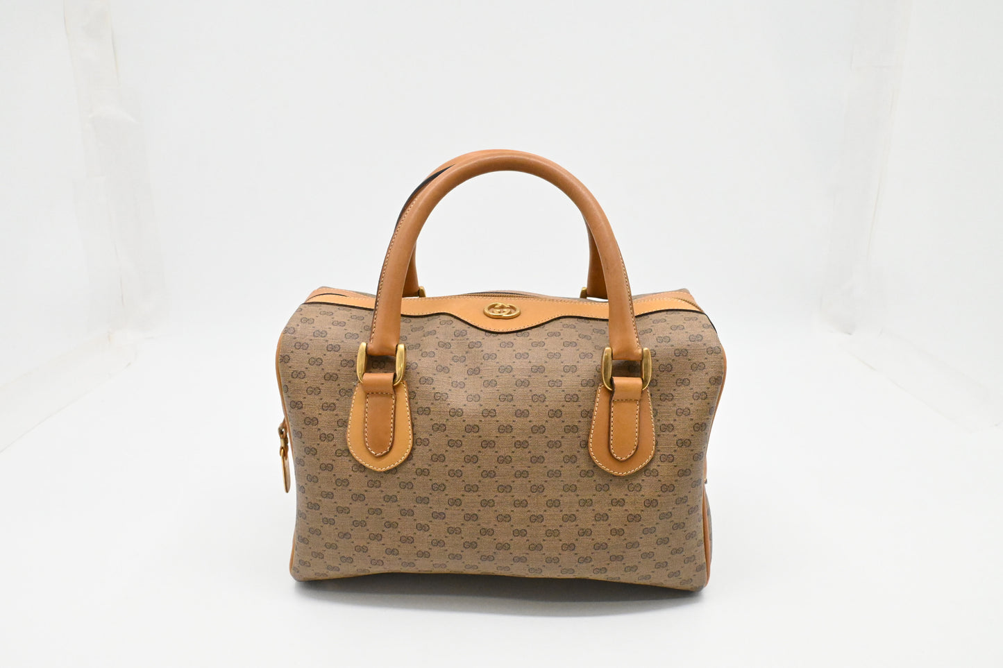 Gucci Boston Bag in Micro GG Coated Canvas