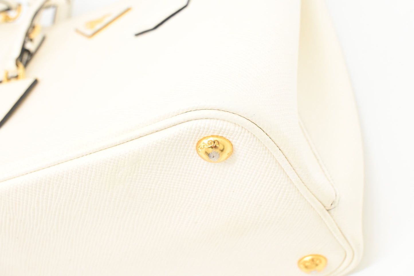 Prada Medium Handbag in White Saffiano Leather