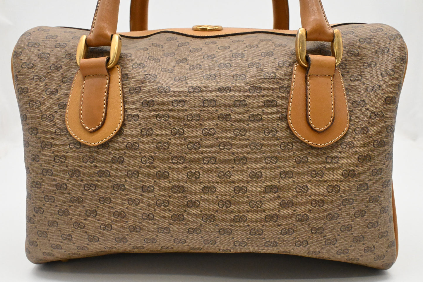 Gucci Boston Bag in Micro GG Coated Canvas
