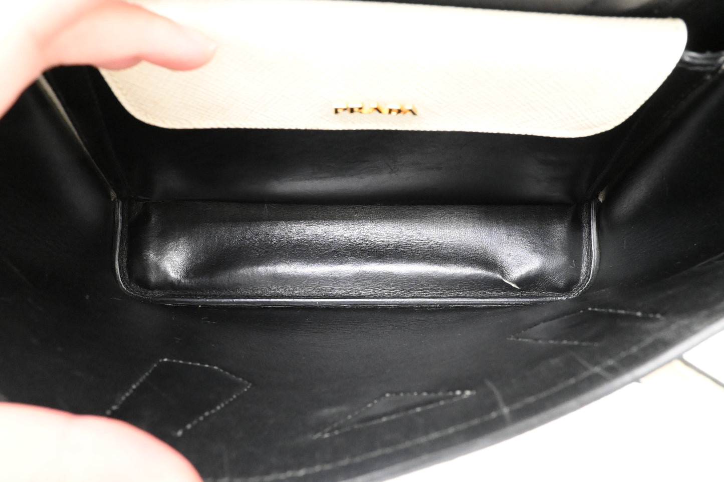 Prada Medium Handbag in White Saffiano Leather