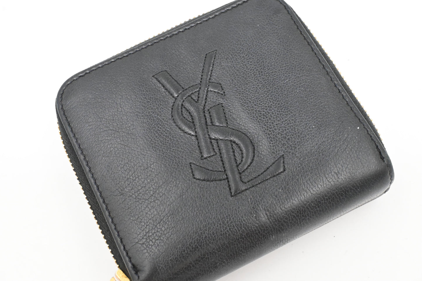 YSL Saint Laurent Compact Wallet in Black Leather
