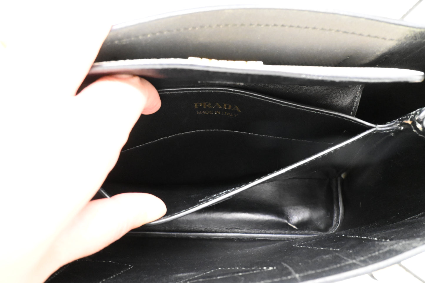 Prada Medium Handbag in White Saffiano Leather