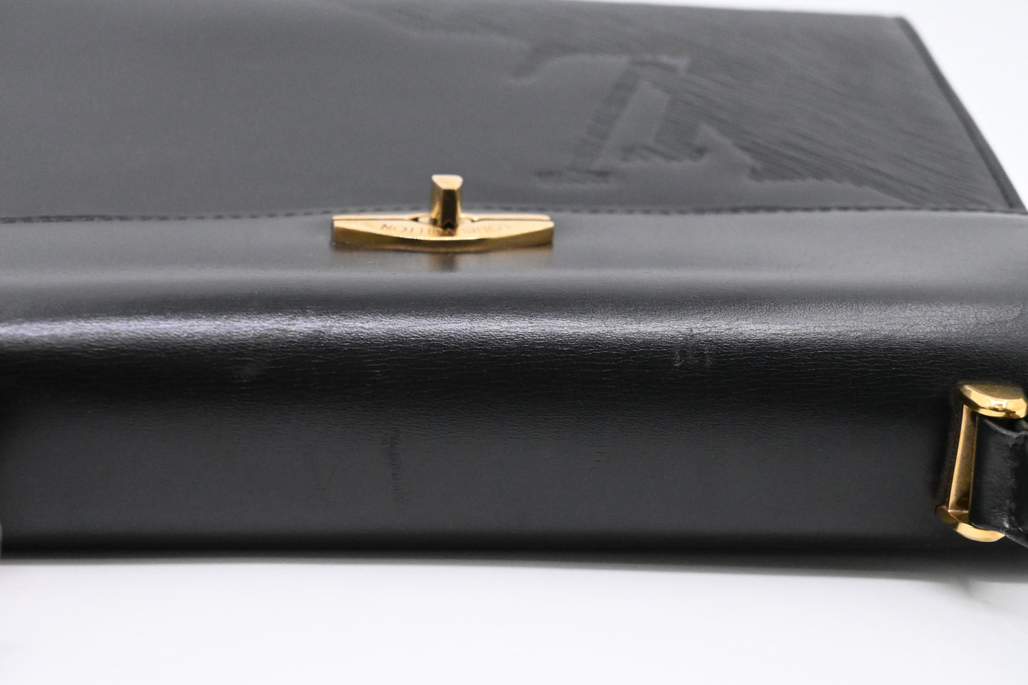 Louis Vuitton Sparte Shoulder Bag in Black Partial Grain Leather