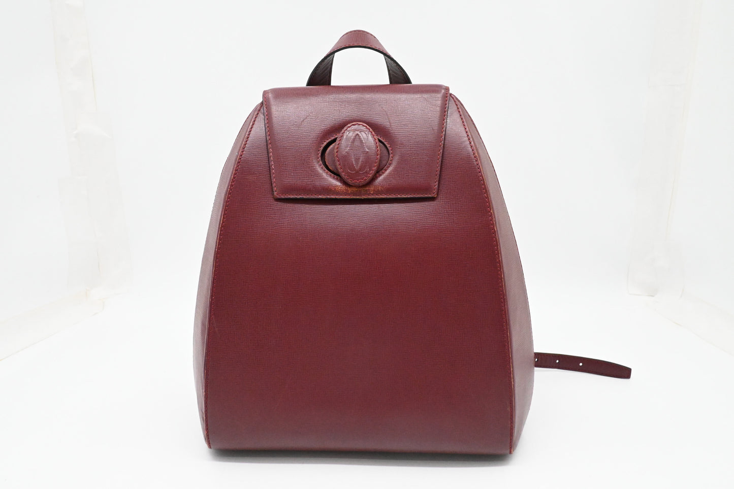 Cartier Backpack in Burgundy Leather