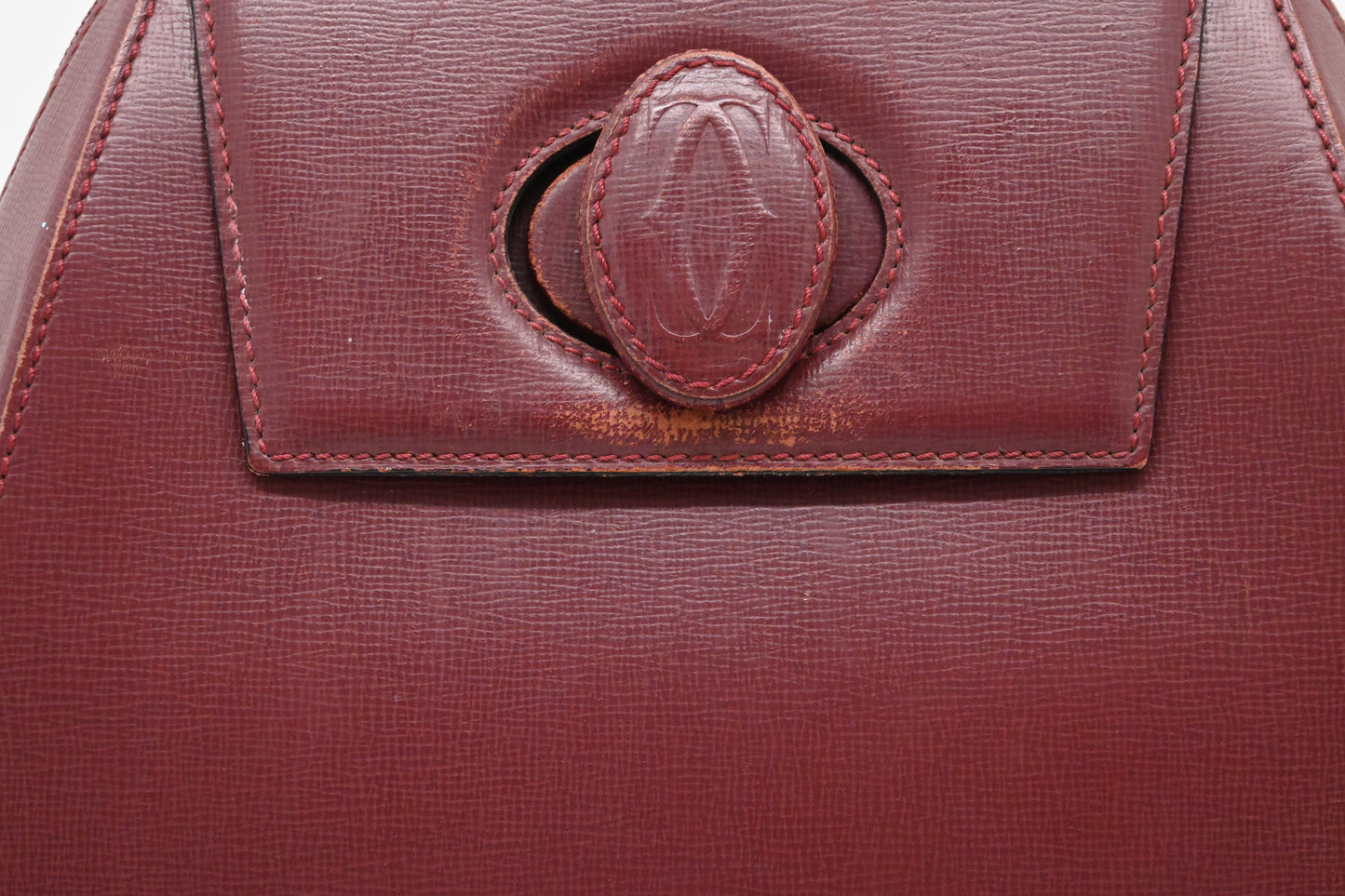 Cartier Backpack in Burgundy Leather