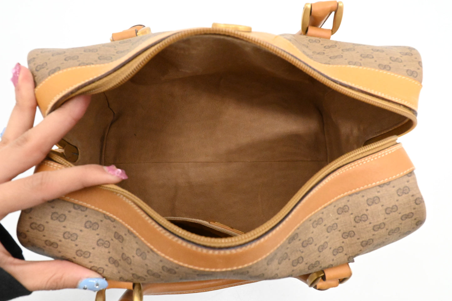 Gucci Boston Bag in Micro GG Coated Canvas