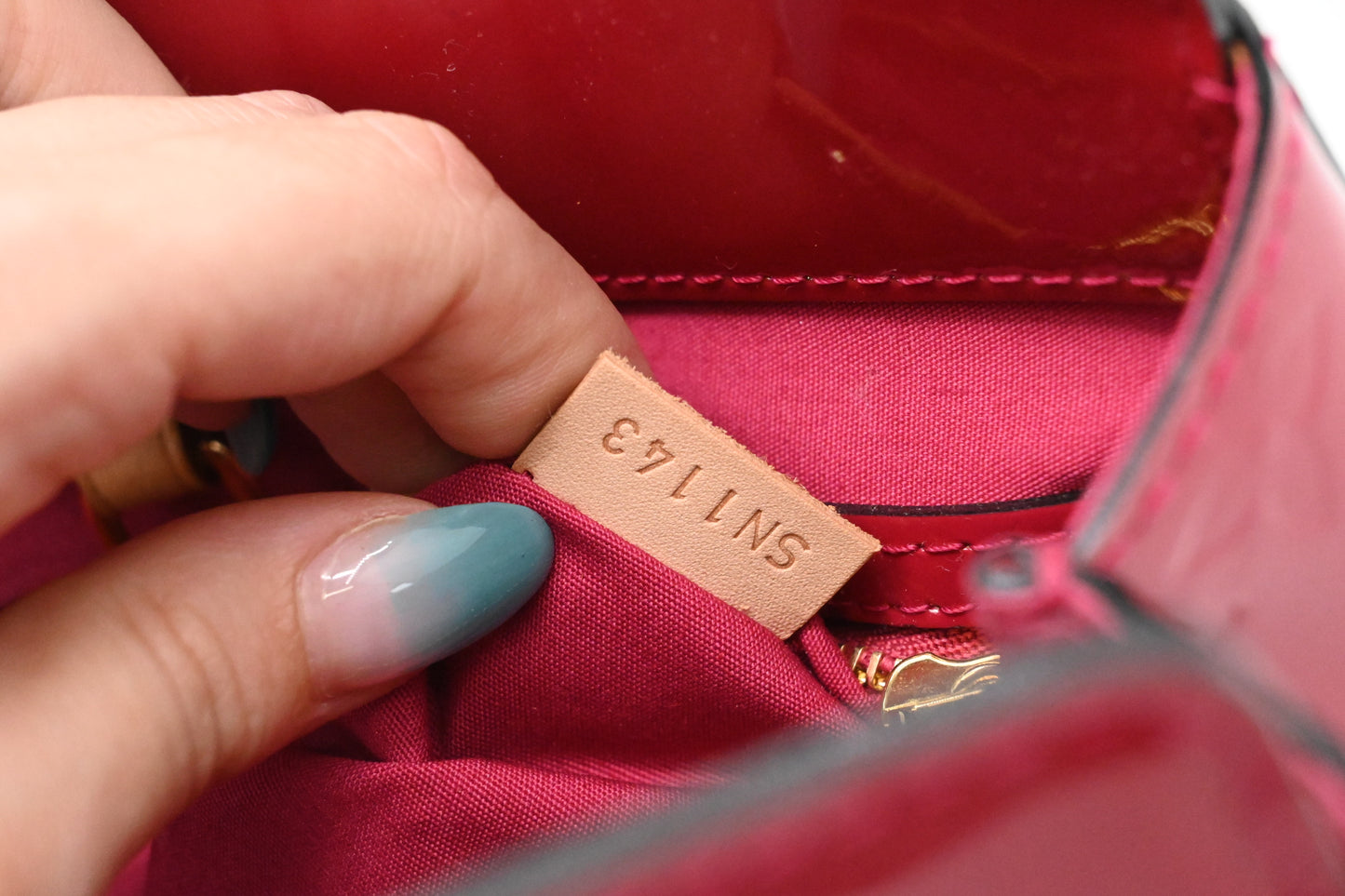 Louis Vuitton Catalina in Indian Rose Vernis Leather