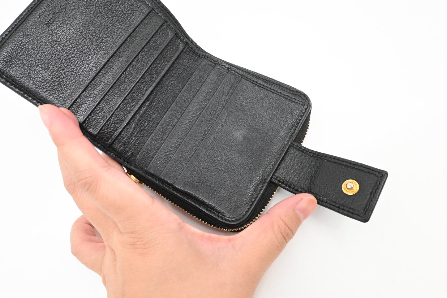 YSL Saint Laurent Compact Wallet in Black Leather