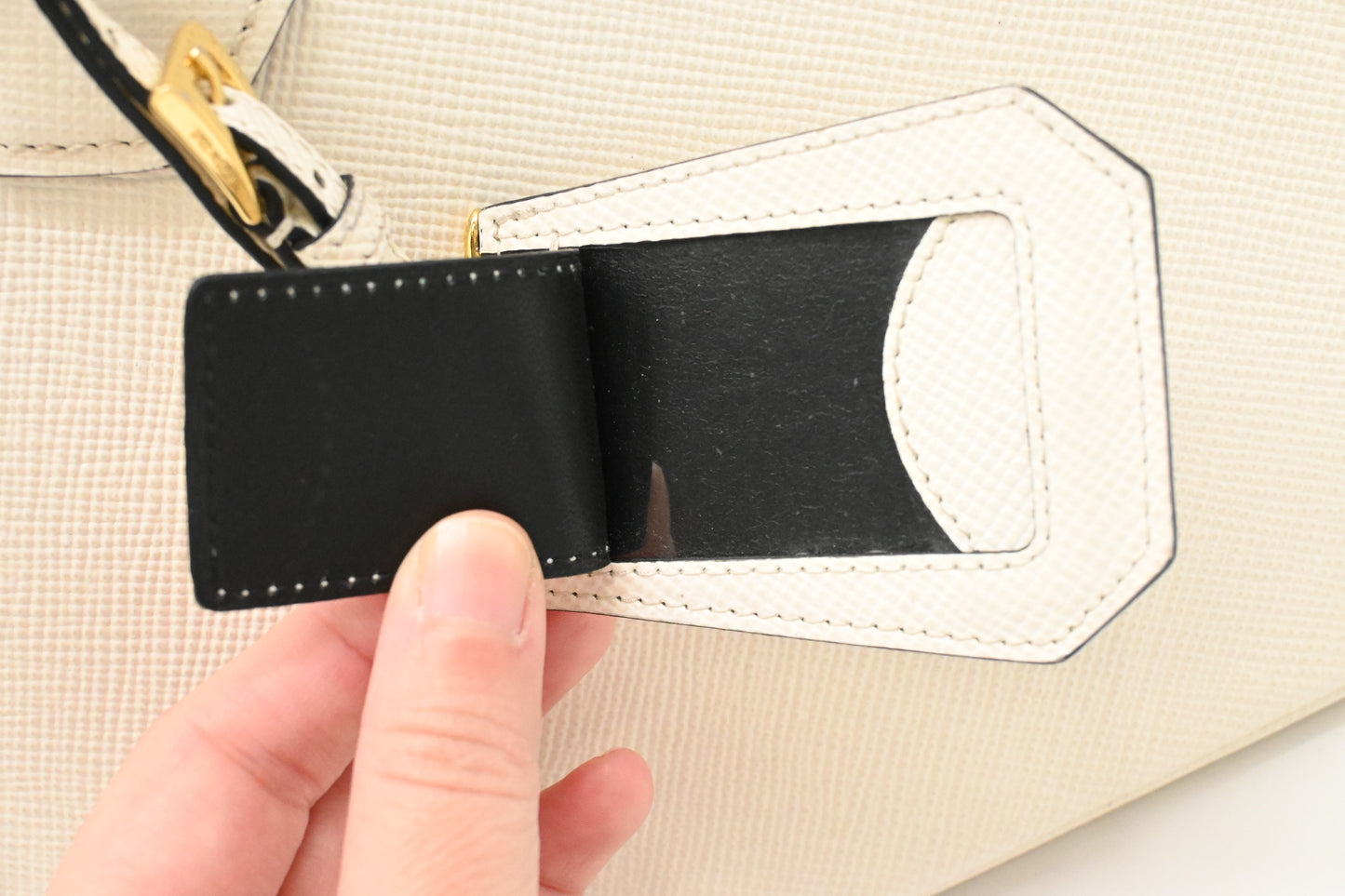 Prada Medium Handbag in White Saffiano Leather