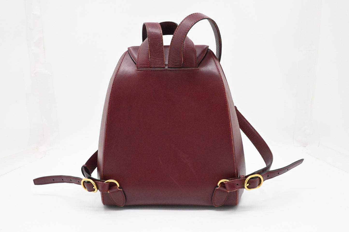 Cartier Backpack in Burgundy Leather