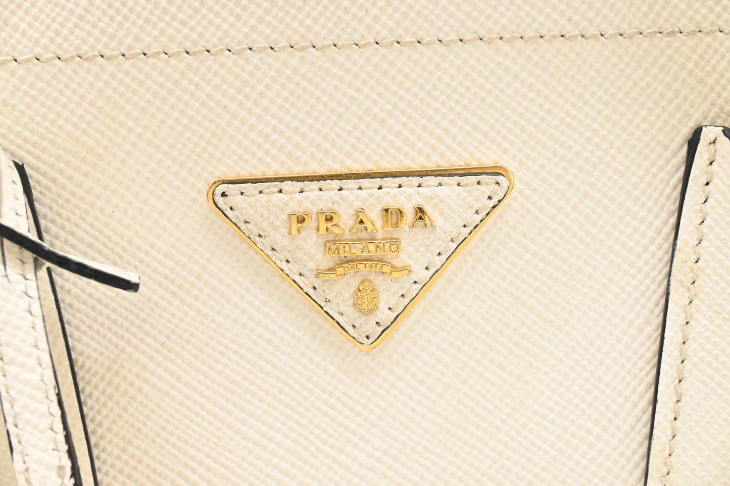 Prada Medium Handbag in White Saffiano Leather