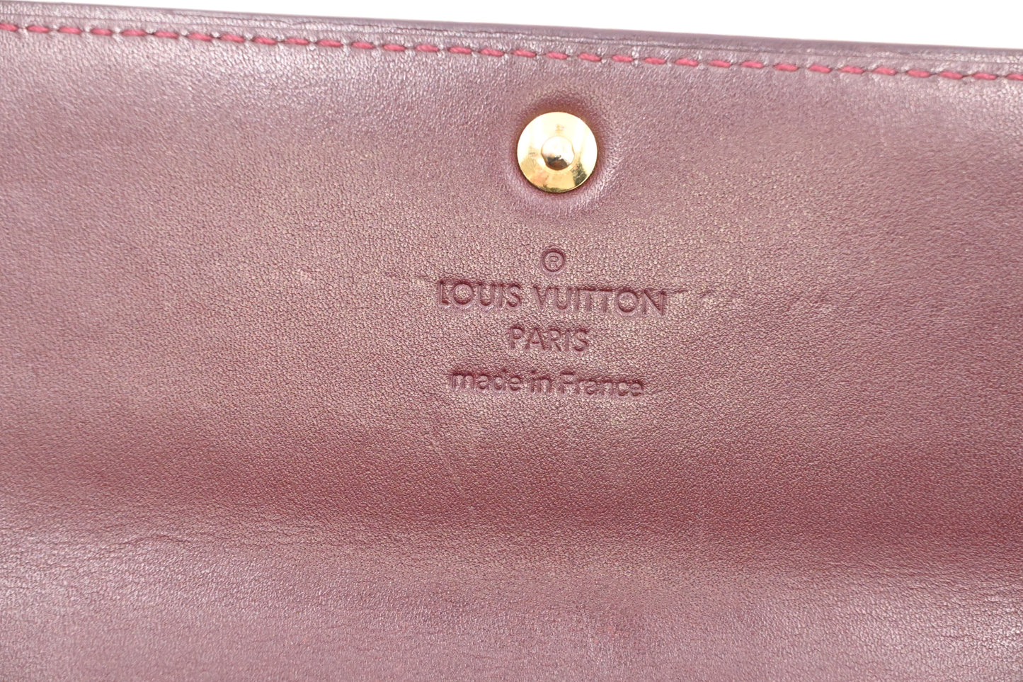 Louis Vuitton Sarah Wallet in Amarante Vernis Leather