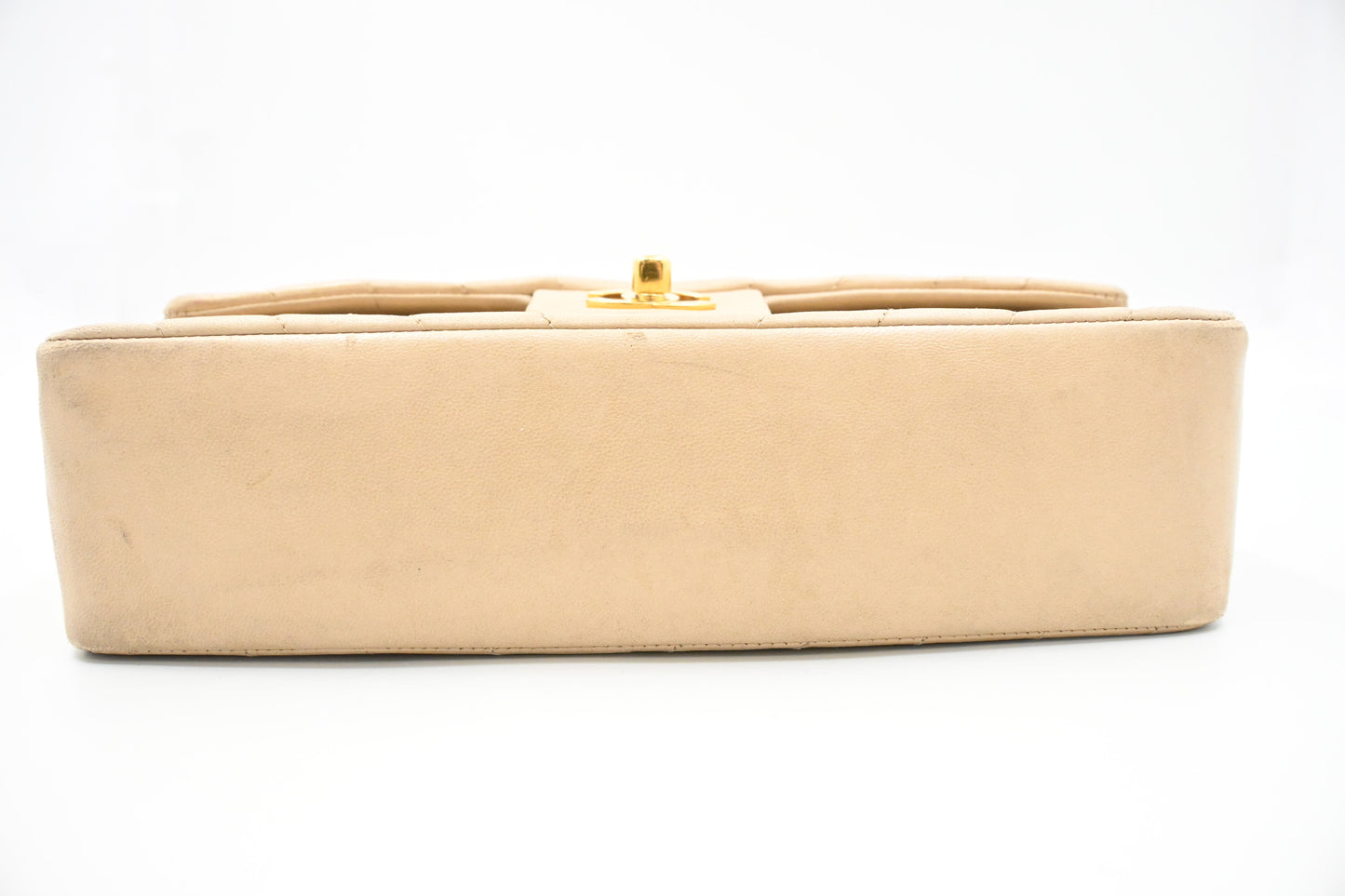Chanel Medium Double Flap in Beige Chevron Leather