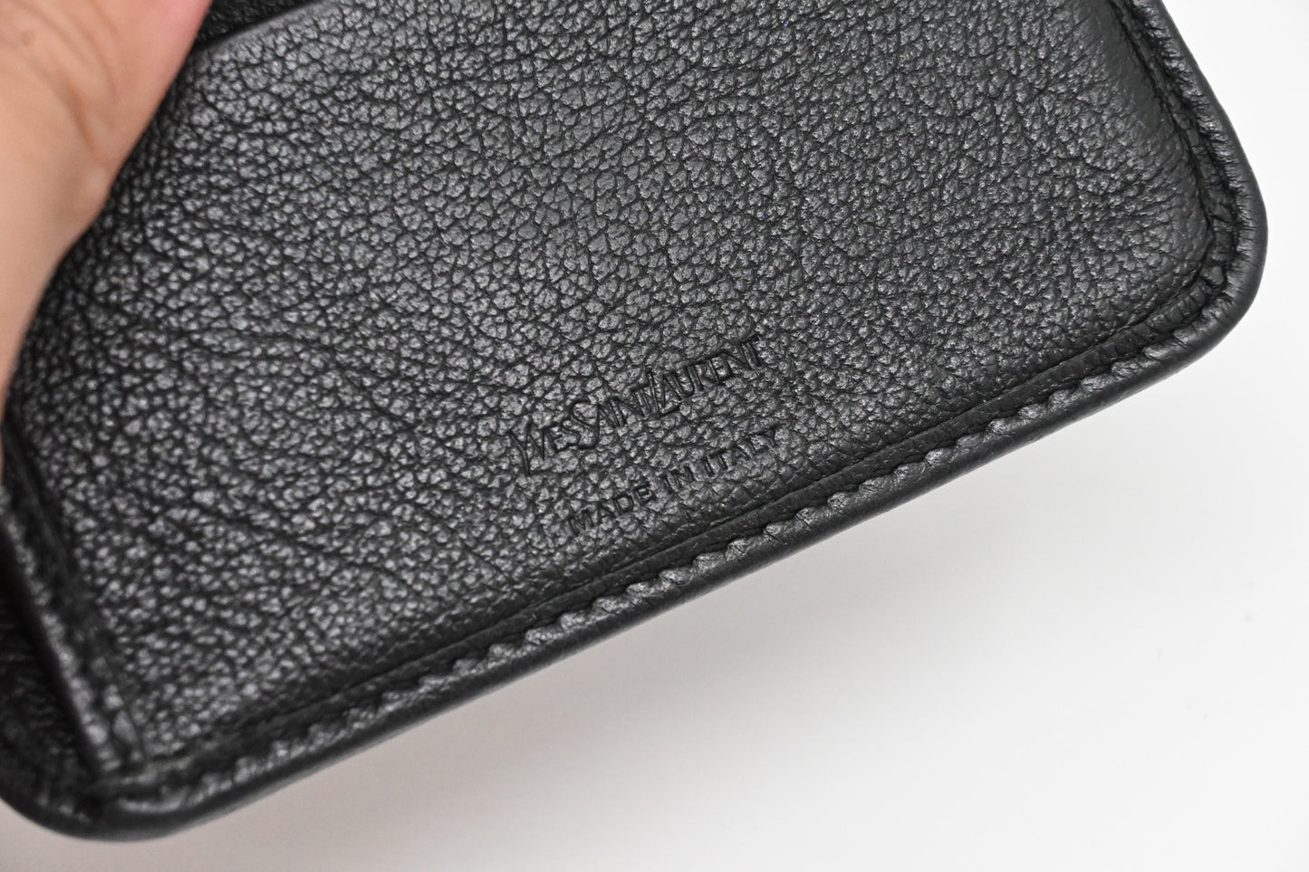 YSL Saint Laurent Compact Wallet in Black Leather