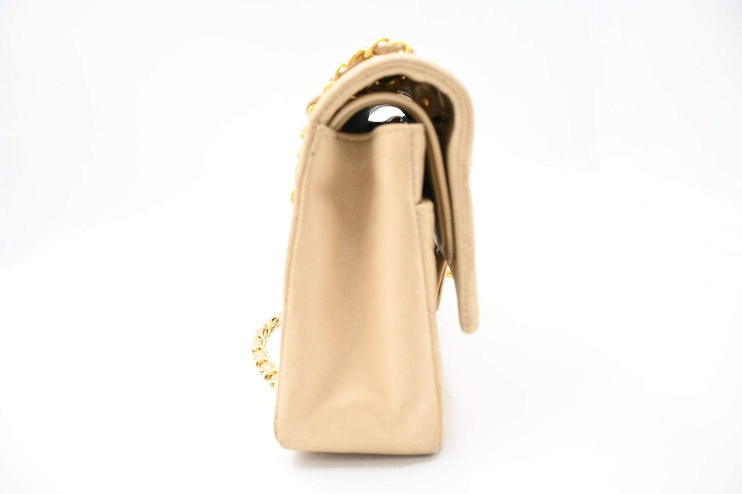 Chanel Medium Double Flap in Beige Chevron Leather
