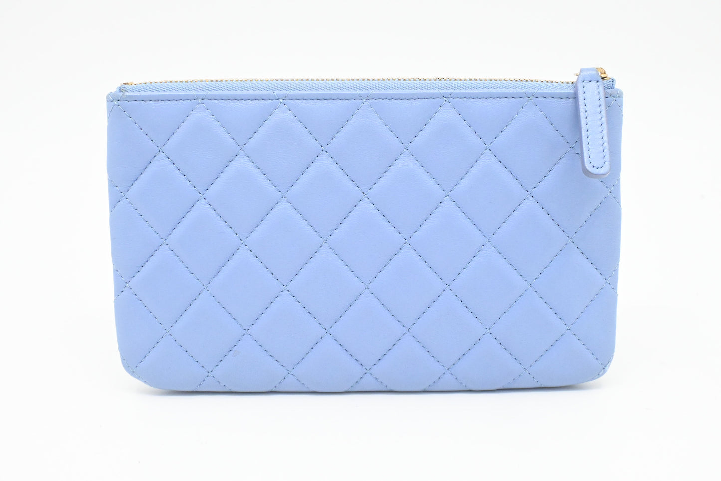Chanel Pouch in Light Blue Matelassé Leather