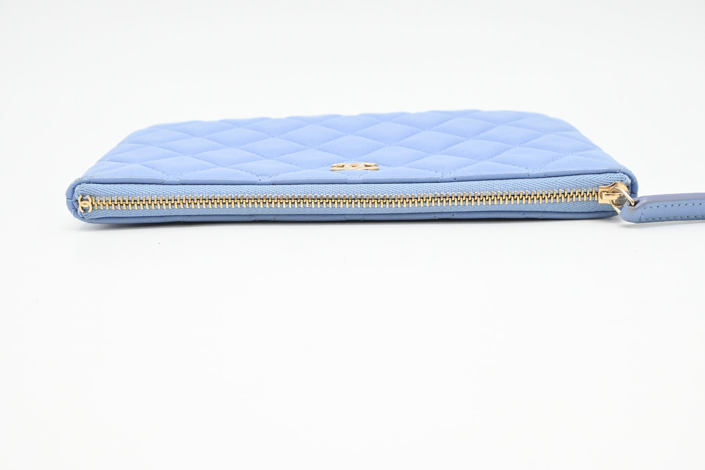 Chanel Pouch in Light Blue Matelassé Leather