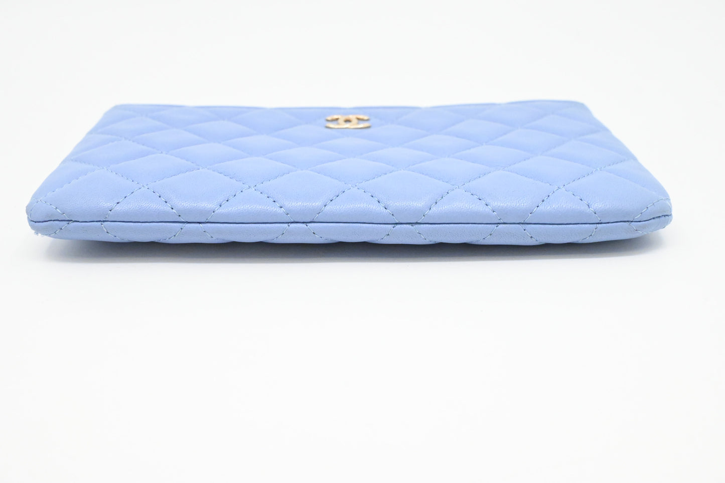 Chanel Pouch in Light Blue Matelassé Leather