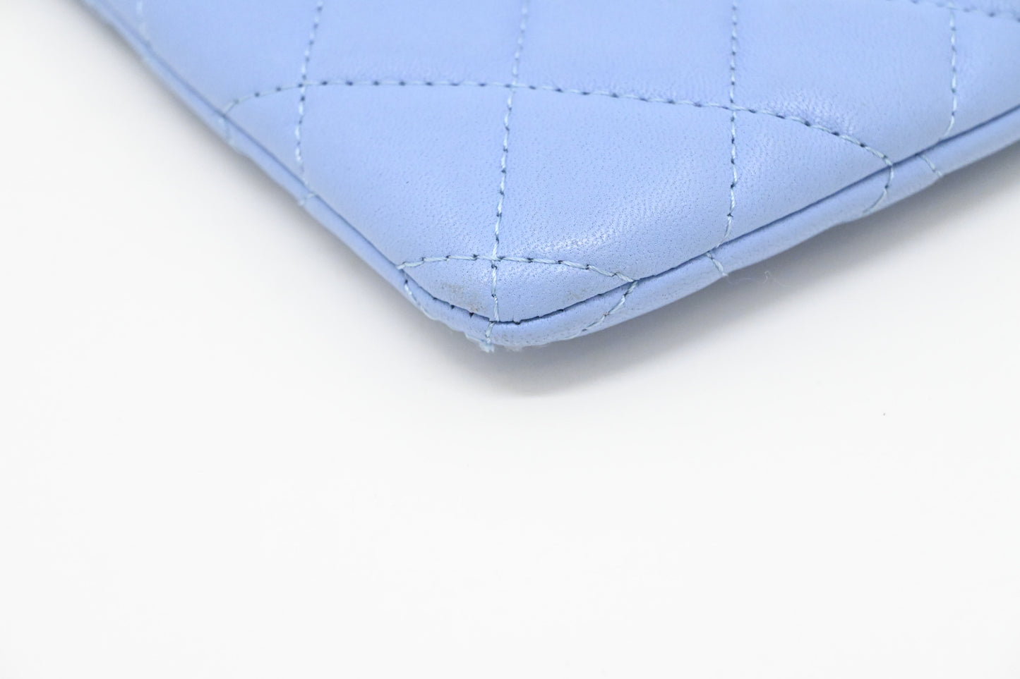 Chanel Pouch in Light Blue Matelassé Leather