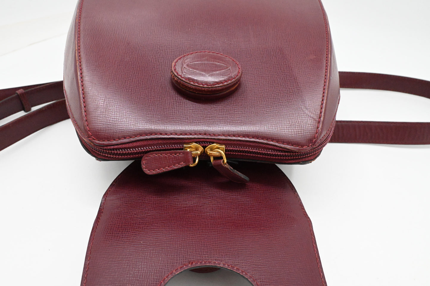 Cartier Backpack in Burgundy Leather