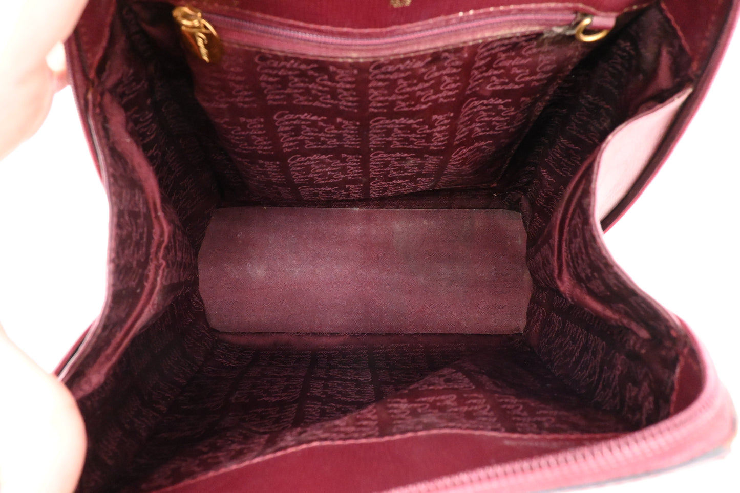 Cartier Backpack in Burgundy Leather
