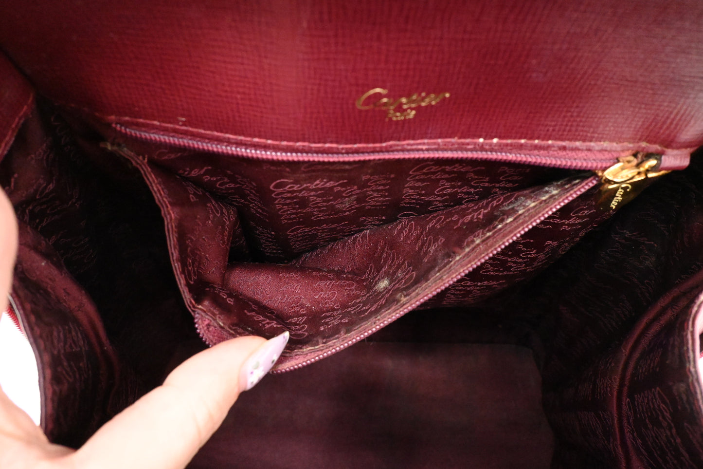 Cartier Backpack in Burgundy Leather