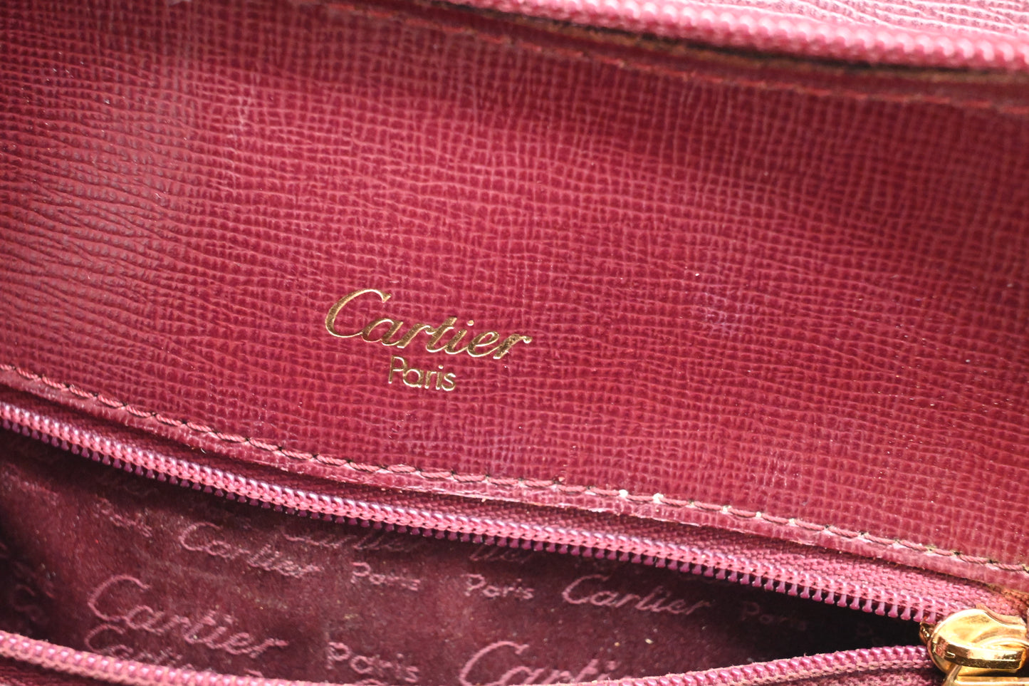 Cartier Backpack in Burgundy Leather