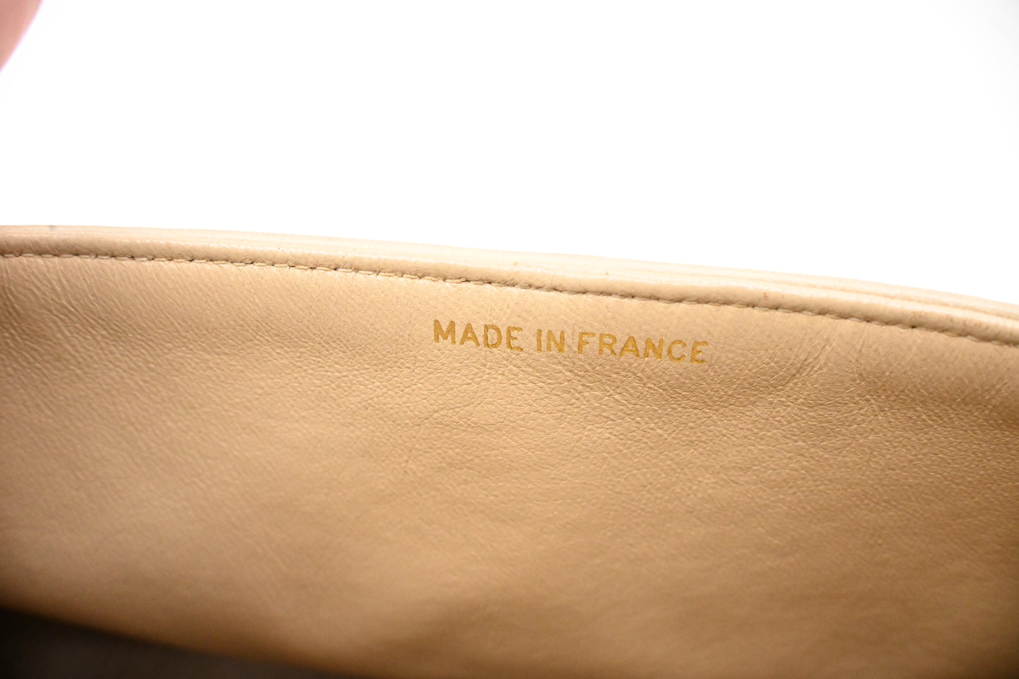 Chanel Medium Double Flap in Beige Chevron Leather