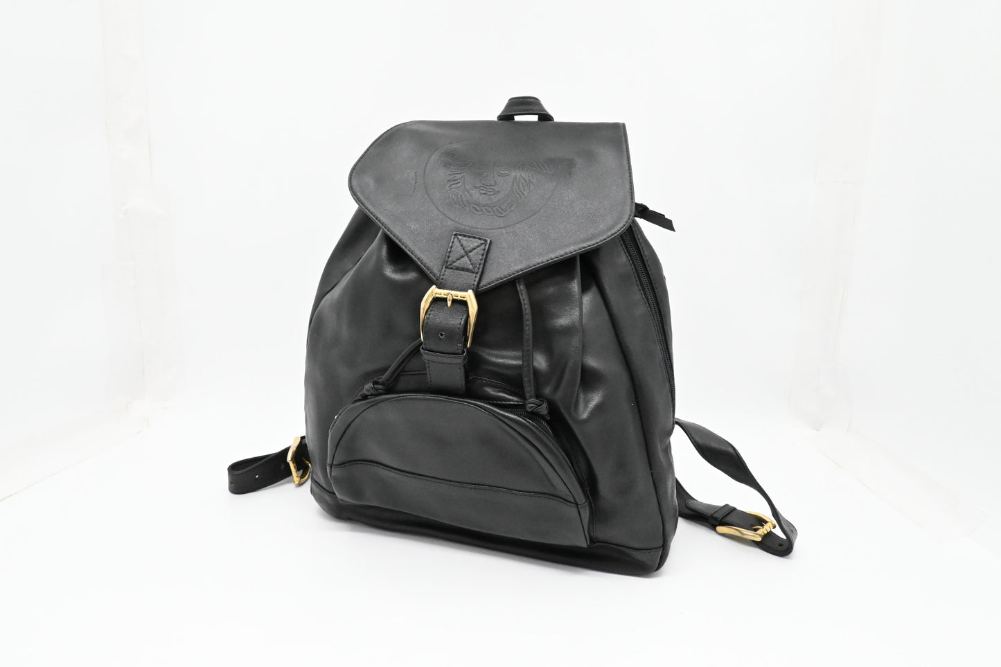 Versace Backpack in Black Leather