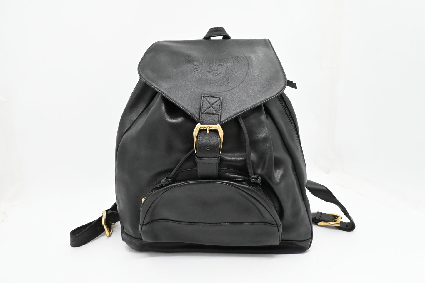Versace Backpack in Black Leather