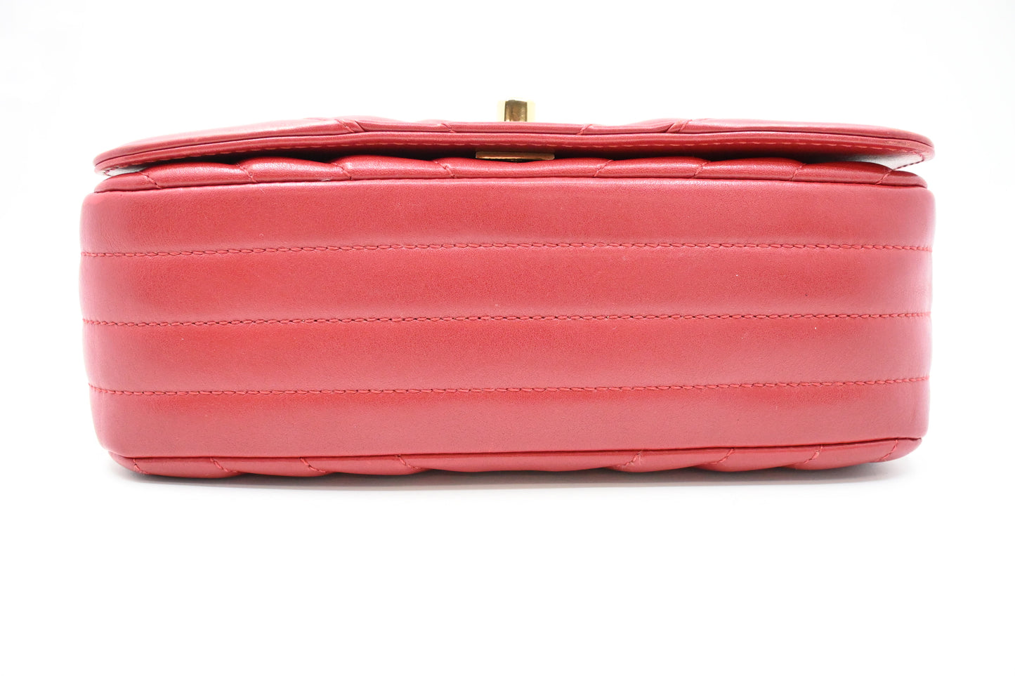Chanel Small Statement Flap in Red Chevron Leather