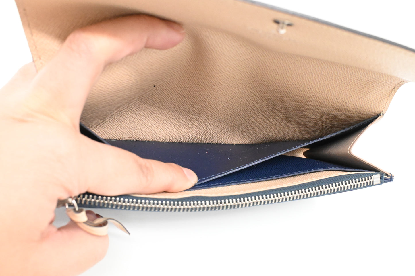 Louis Vuitton Emilie Wallet in Navy Blue Epi Leather