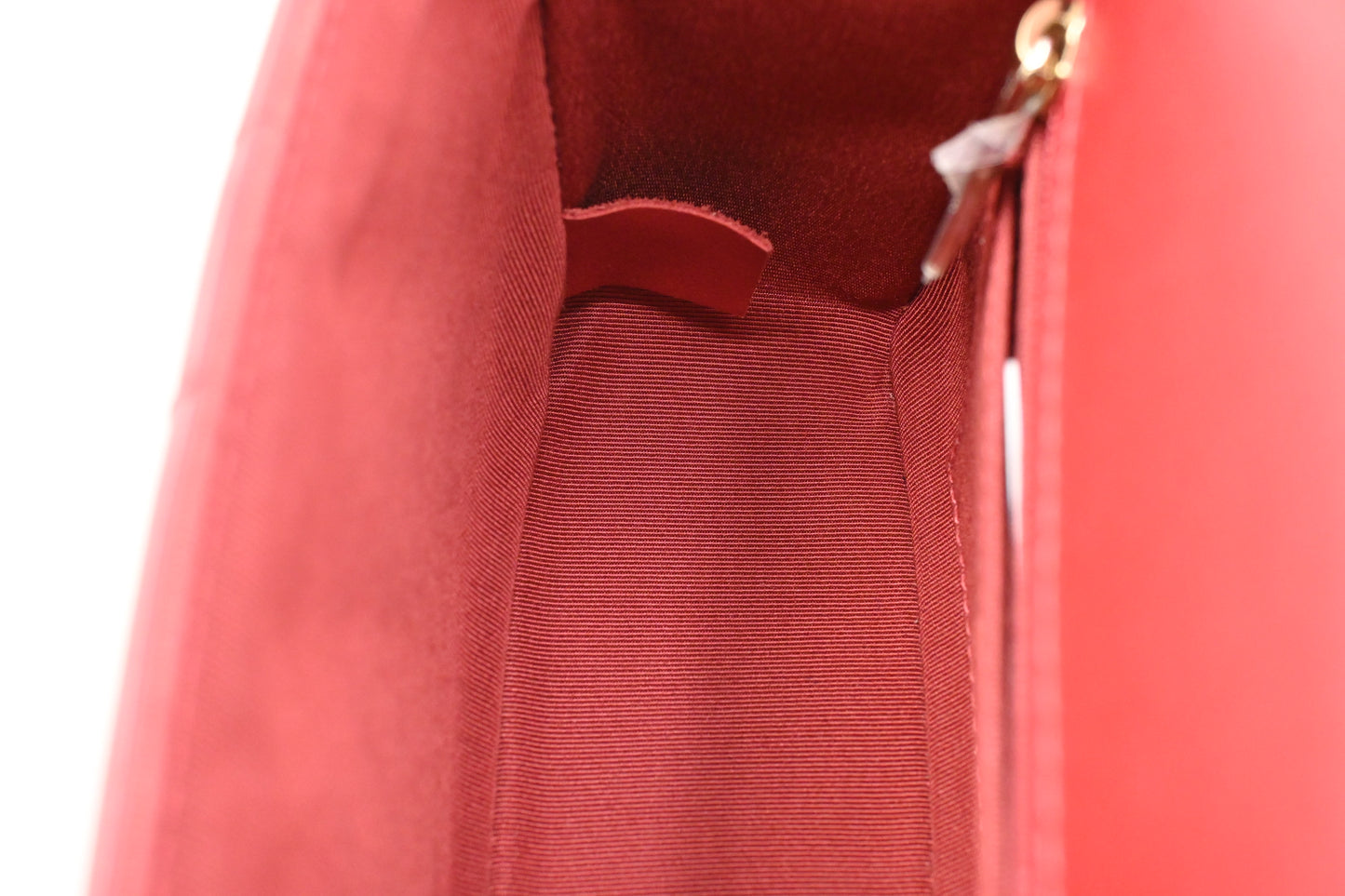 Chanel Small Statement Flap in Red Chevron Leather