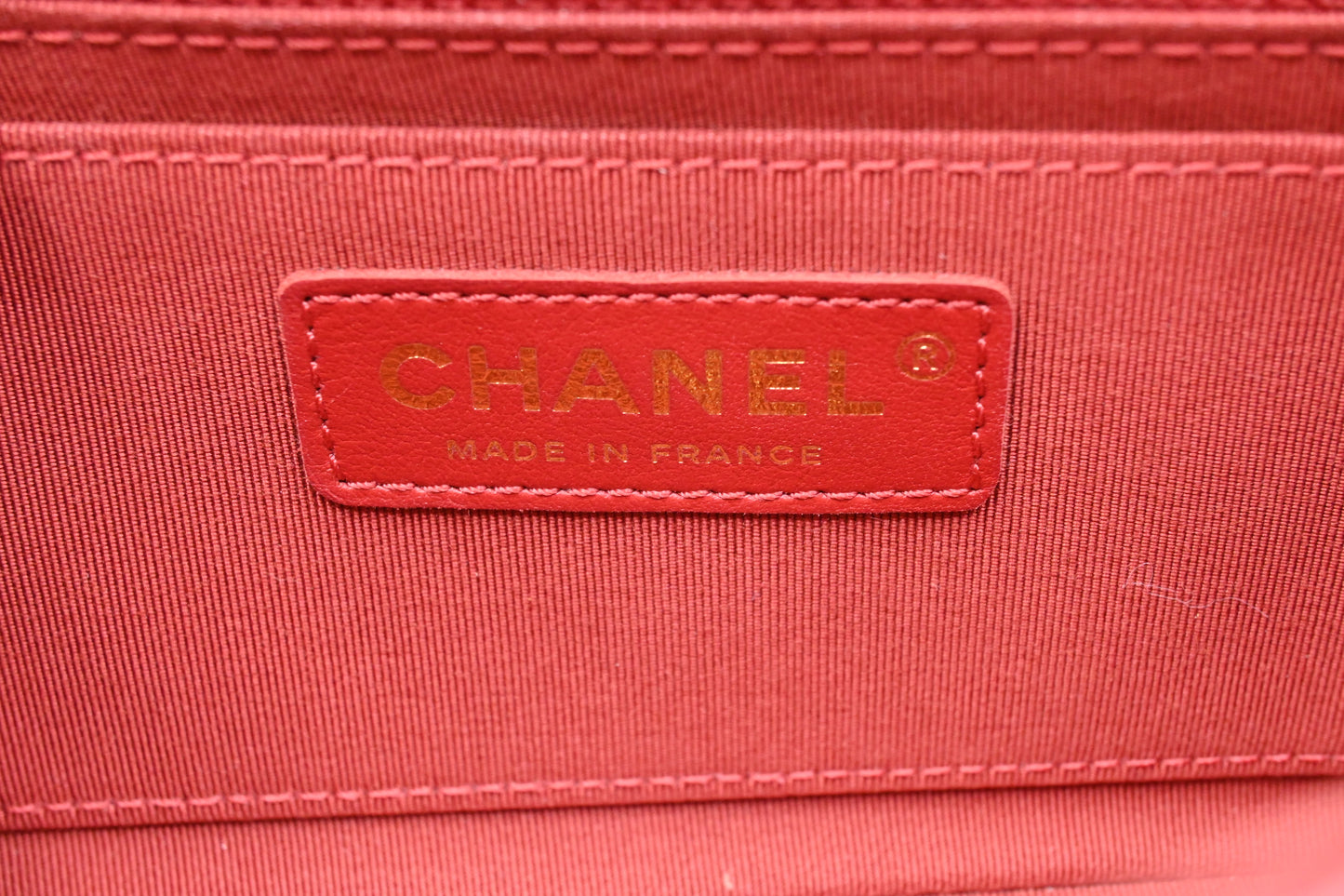 Chanel Small Statement Flap in Red Chevron Leather