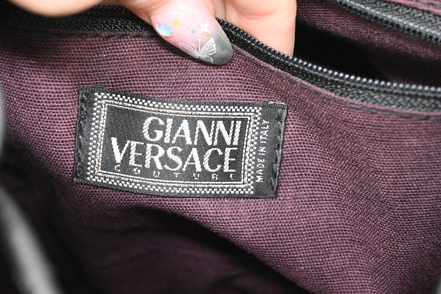 Versace Backpack in Black Leather