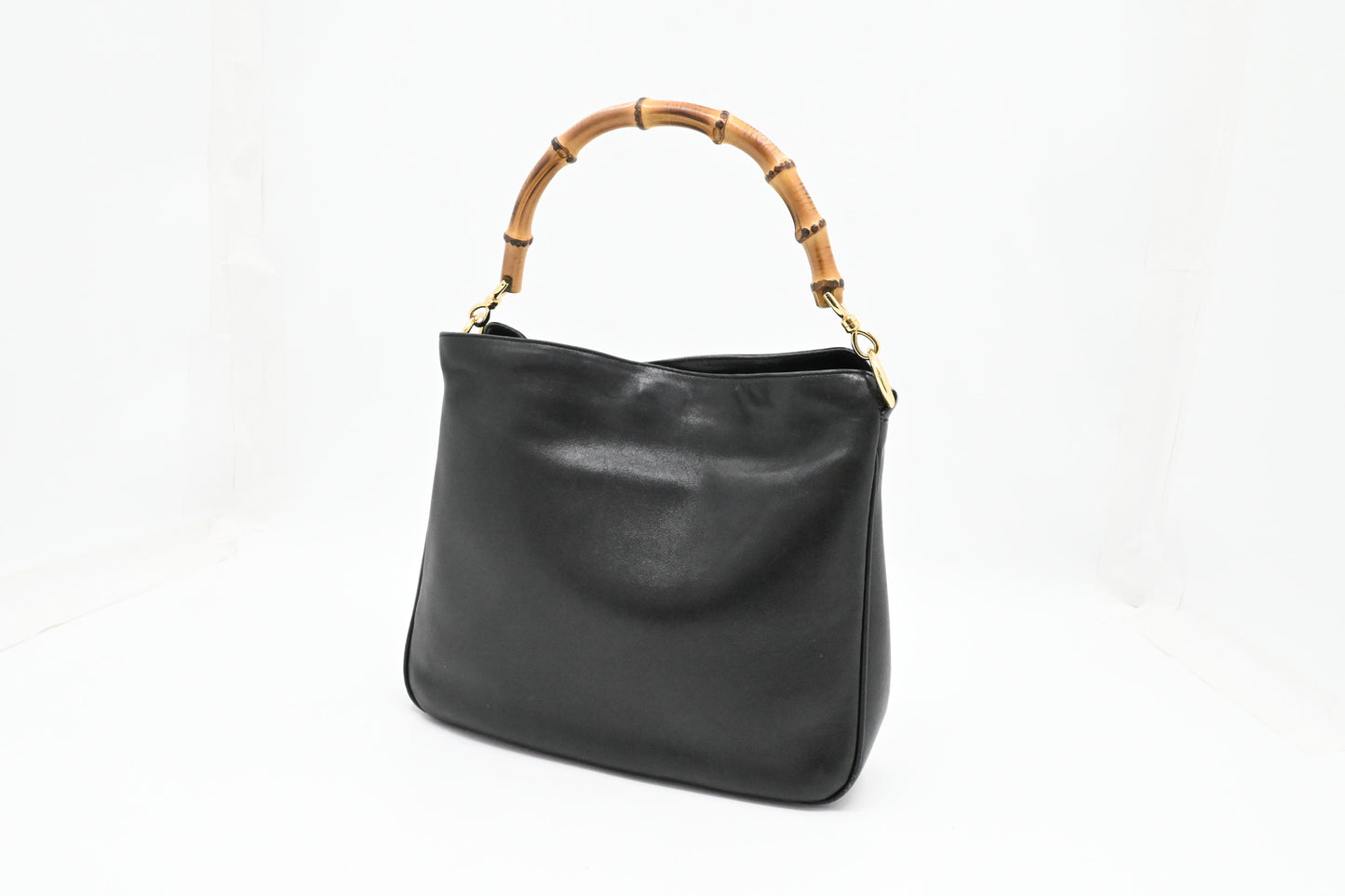 Gucci Bamboo Handbag in Black Leather